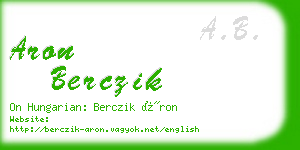 aron berczik business card